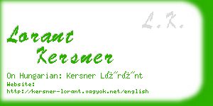 lorant kersner business card